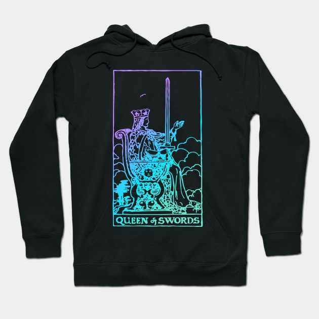 Queen of Swords Tarot Card Rider Waite Hoodie by srojas26